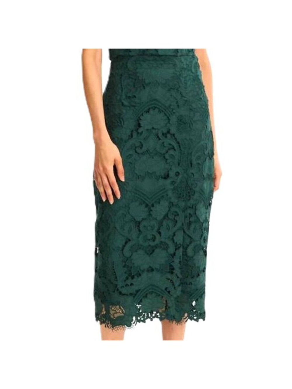 Allison New York Drea Skirt in Pine Green Floral Size 6 New